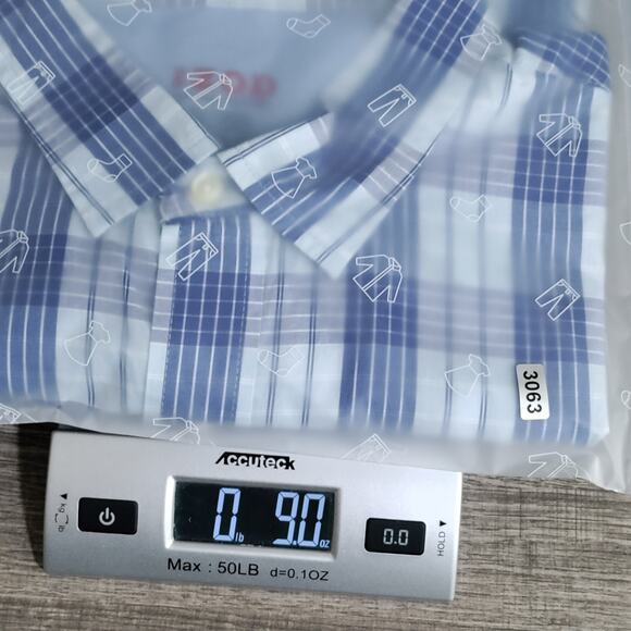 IZOD Light Weight Poplin Mens Shirt Size 2XL Blue Plaid Cotton Casual Preppy NWT - Picture 16 of 16